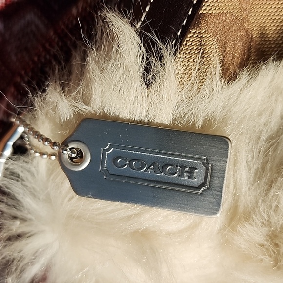 Coach signature shearling shoulder tote - Picture 5 of 9